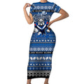 Personalized Bulldogs Rugby Xmas Short Sleeve Bodycon Dress Australia NRL Mascot
