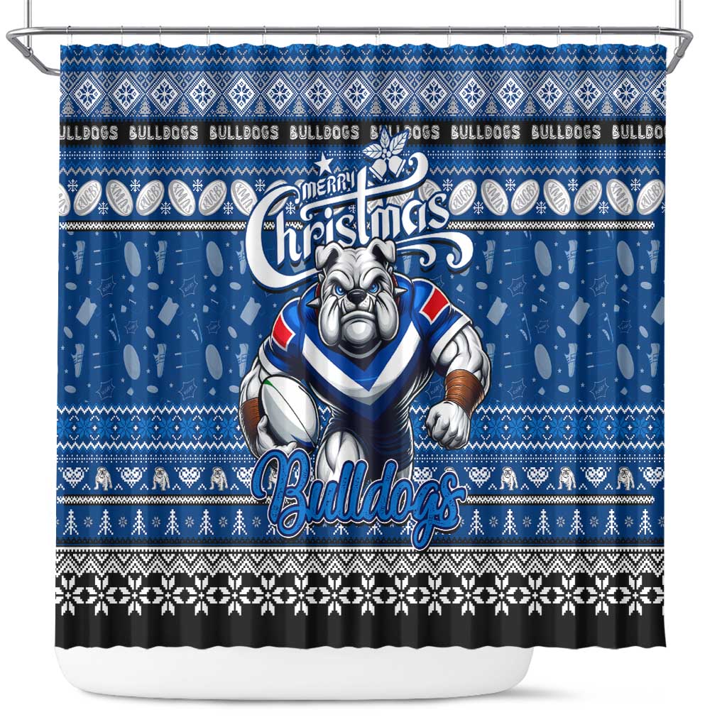 Bulldogs Rugby Xmas Shower Curtain Australia NRL Mascot
