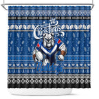 Bulldogs Rugby Xmas Shower Curtain Australia NRL Mascot