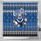 Bulldogs Rugby Xmas Shower Curtain Australia NRL Mascot