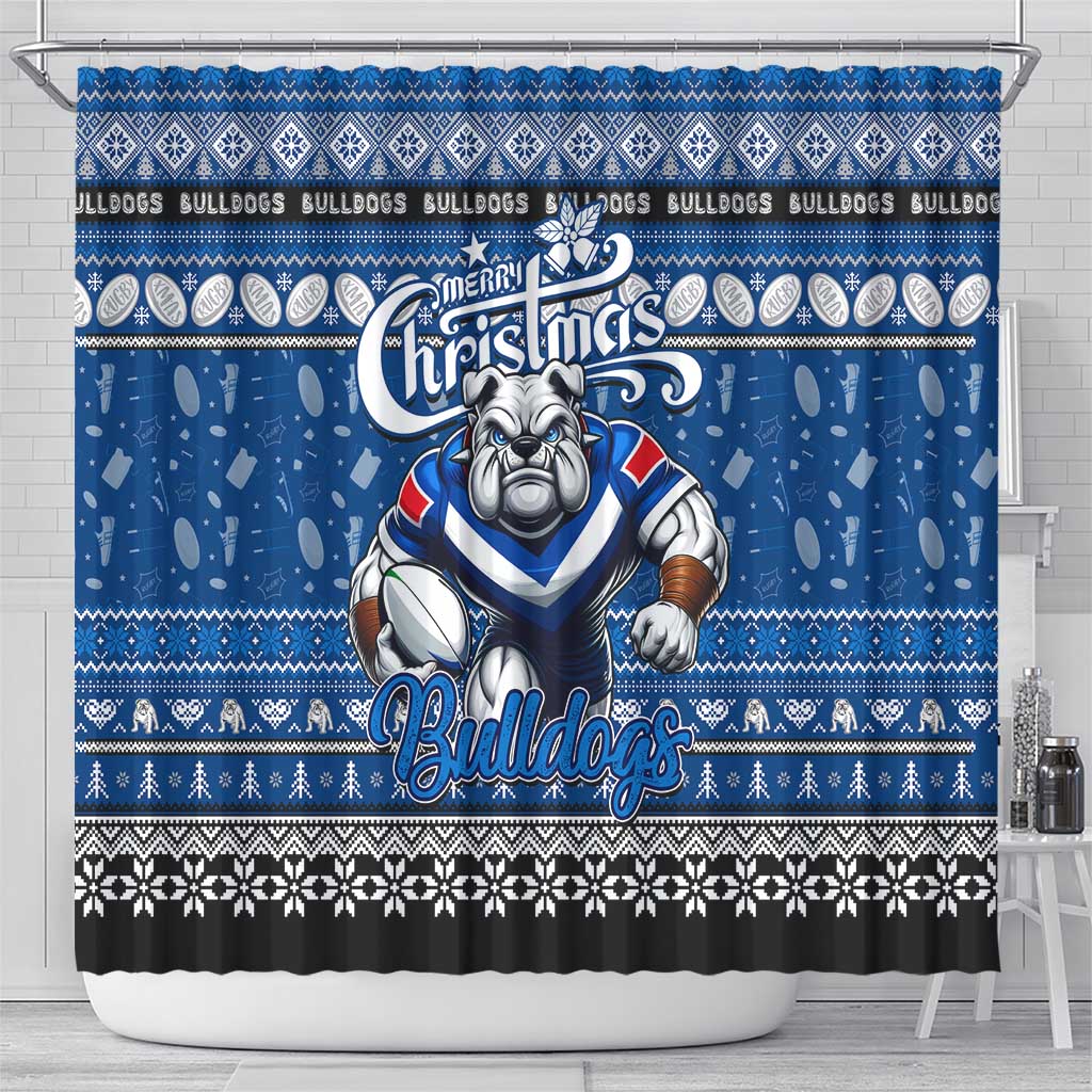 Bulldogs Rugby Xmas Shower Curtain Australia NRL Mascot