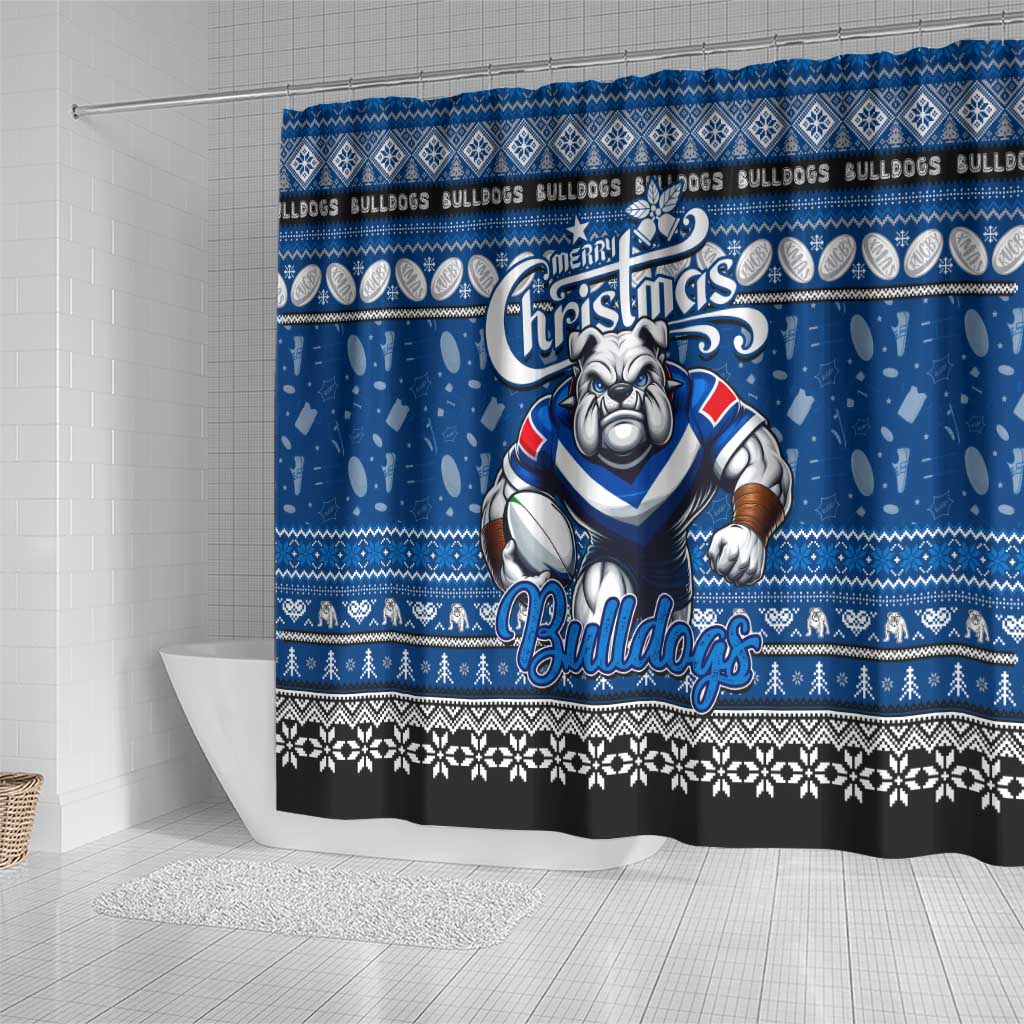 Bulldogs Rugby Xmas Shower Curtain Australia NRL Mascot