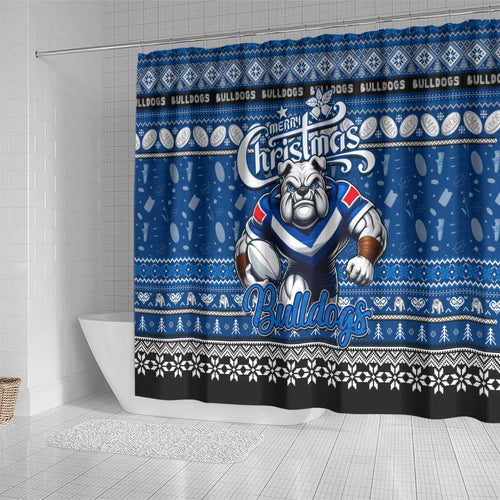 Bulldogs Rugby Xmas Shower Curtain Australia NRL Mascot