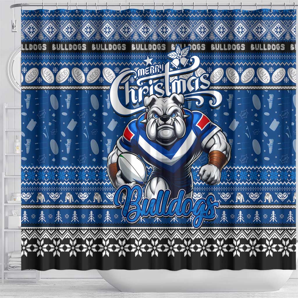 Bulldogs Rugby Xmas Shower Curtain Australia NRL Mascot