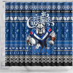 Bulldogs Rugby Xmas Shower Curtain Australia NRL Mascot