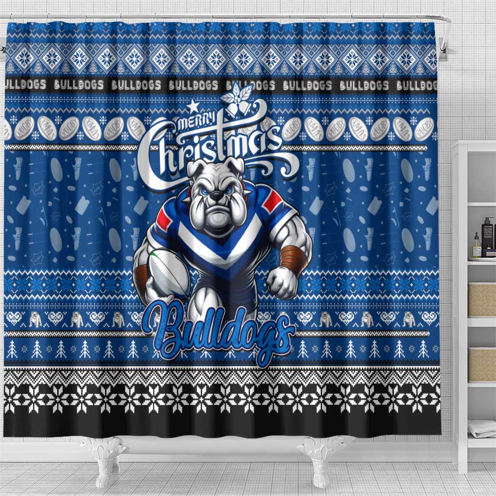 Bulldogs Rugby Xmas Shower Curtain Australia NRL Mascot