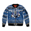 Personalized Bulldogs Rugby Xmas Sleeve Zip Bomber Jacket Australia NRL Mascot