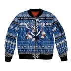 Personalized Bulldogs Rugby Xmas Sleeve Zip Bomber Jacket Australia NRL Mascot