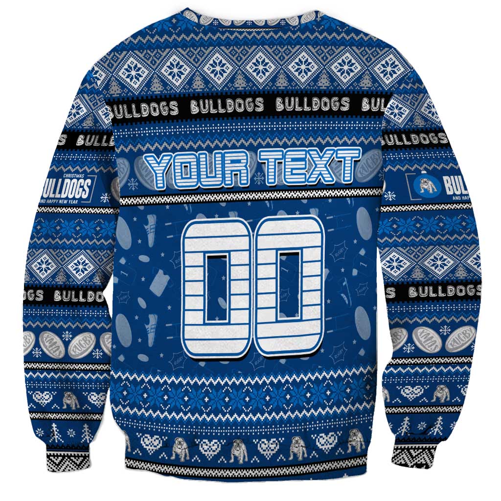 Personalized Bulldogs Rugby Xmas Sweatshirt Australia NRL Mascot