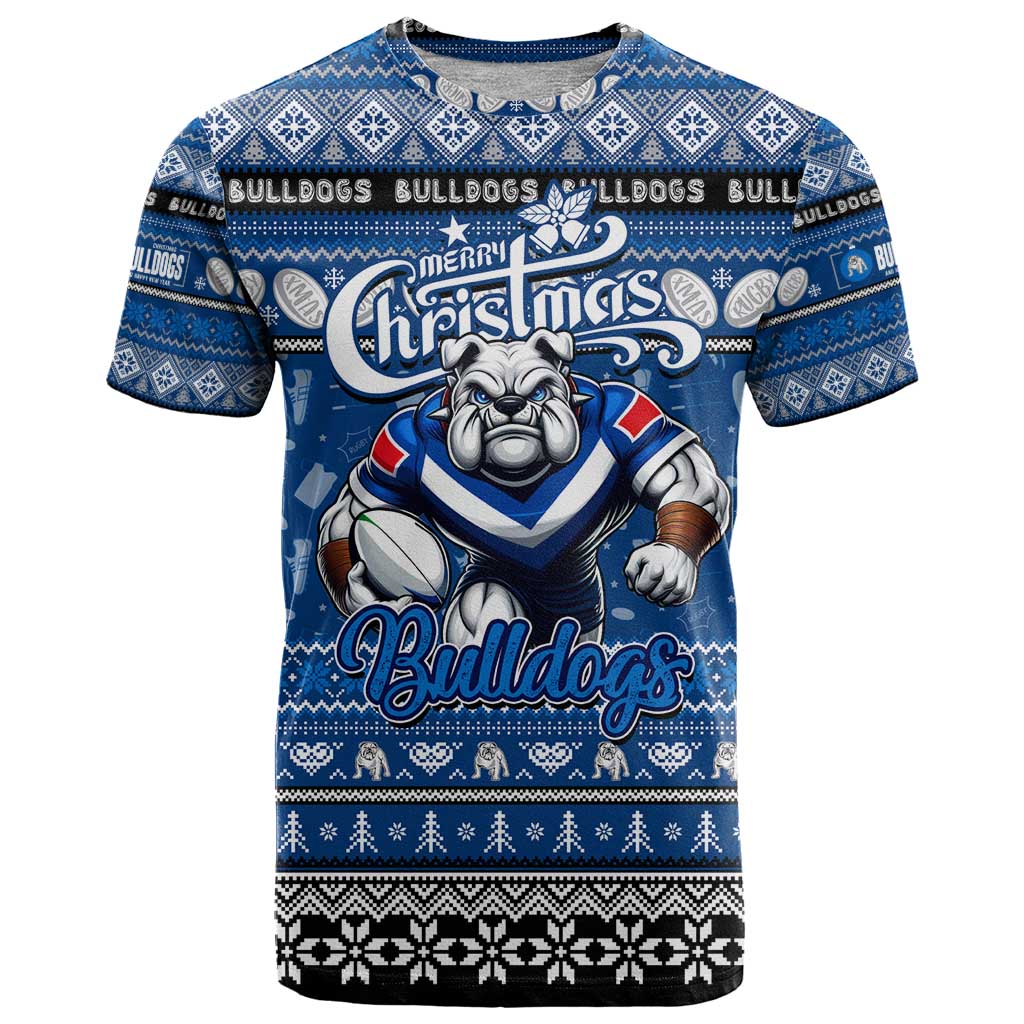 Personalized Bulldogs Rugby Xmas T Shirt Australia NRL Mascot