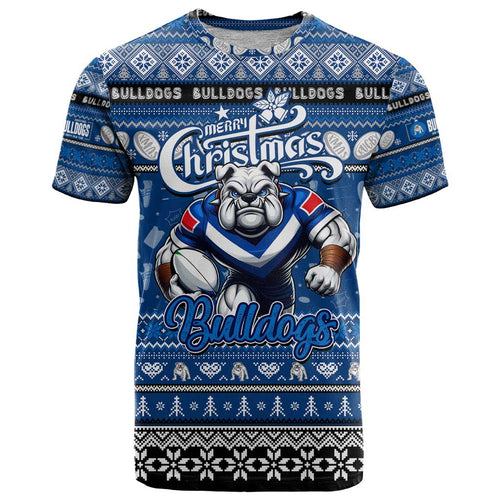 Personalized Bulldogs Rugby Xmas T Shirt Australia NRL Mascot