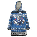Personalized Bulldogs Rugby Xmas Wearable Blanket Hoodie Australia NRL Mascot