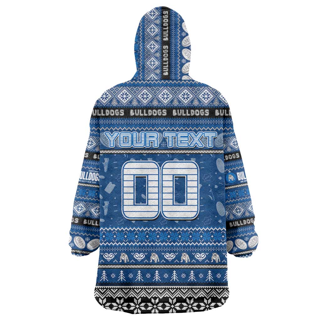 Personalized Bulldogs Rugby Xmas Wearable Blanket Hoodie Australia NRL Mascot