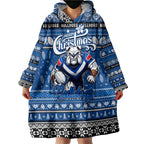 Personalized Bulldogs Rugby Xmas Wearable Blanket Hoodie Australia NRL Mascot