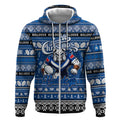 Personalized Bulldogs Rugby Xmas Zip Hoodie Australia NRL Mascot