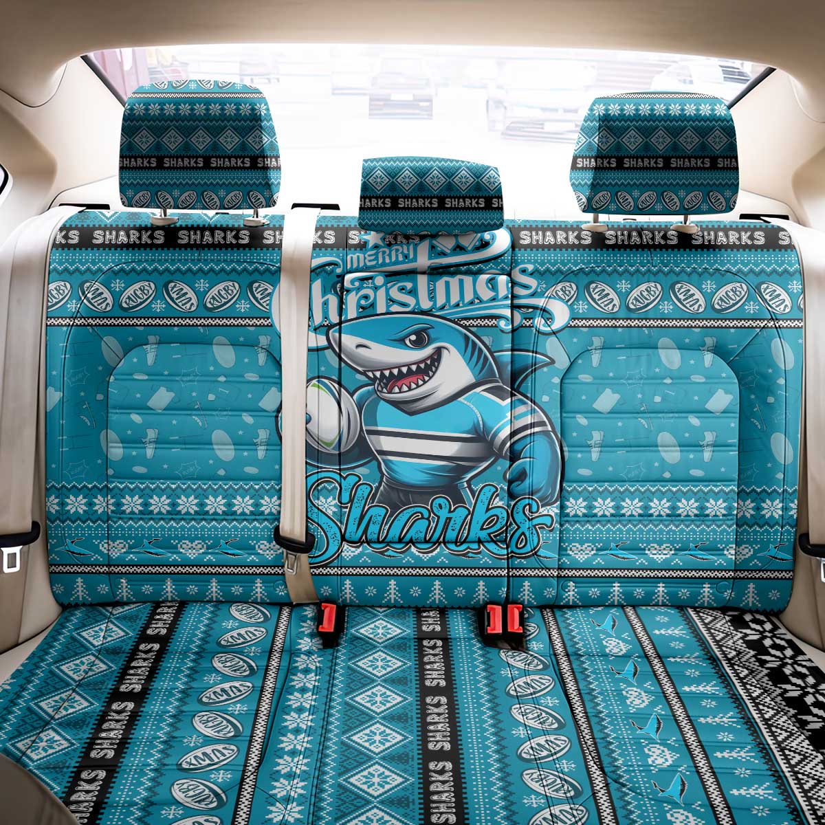 Sharks Rugby Xmas Back Car Seat Cover Australia NRL Mascot