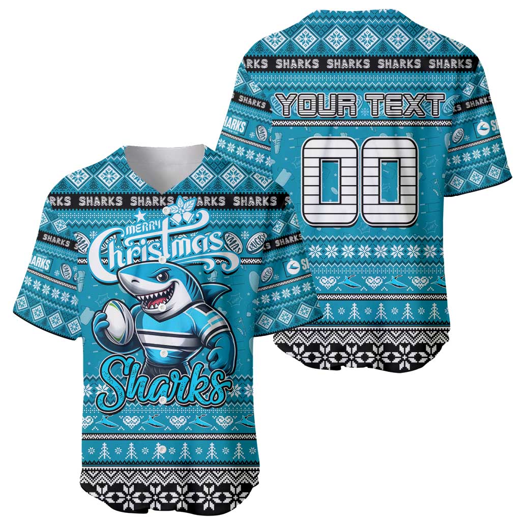 Personalized Sharks Rugby Xmas Baseball Jersey Australia NRL Mascot