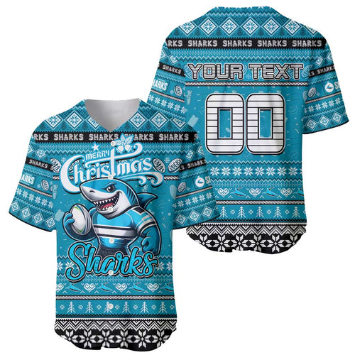 Personalized Sharks Rugby Xmas Baseball Jersey Australia NRL Mascot