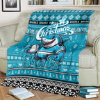 Sharks Rugby Xmas Blanket Australia NRL Mascot