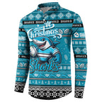 Personalized Sharks Rugby Xmas Button Sweatshirt Australia NRL Mascot