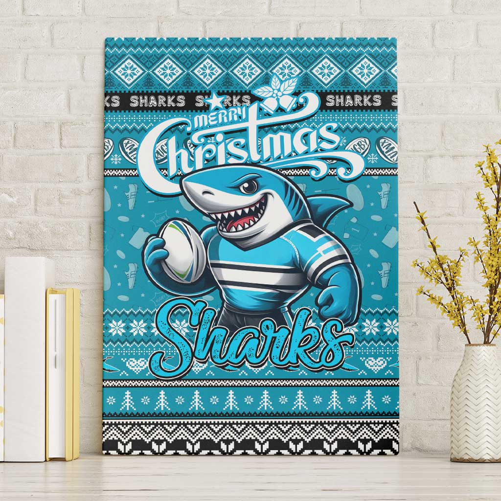 Sharks Rugby Xmas Canvas Wall Art Australia NRL Mascot