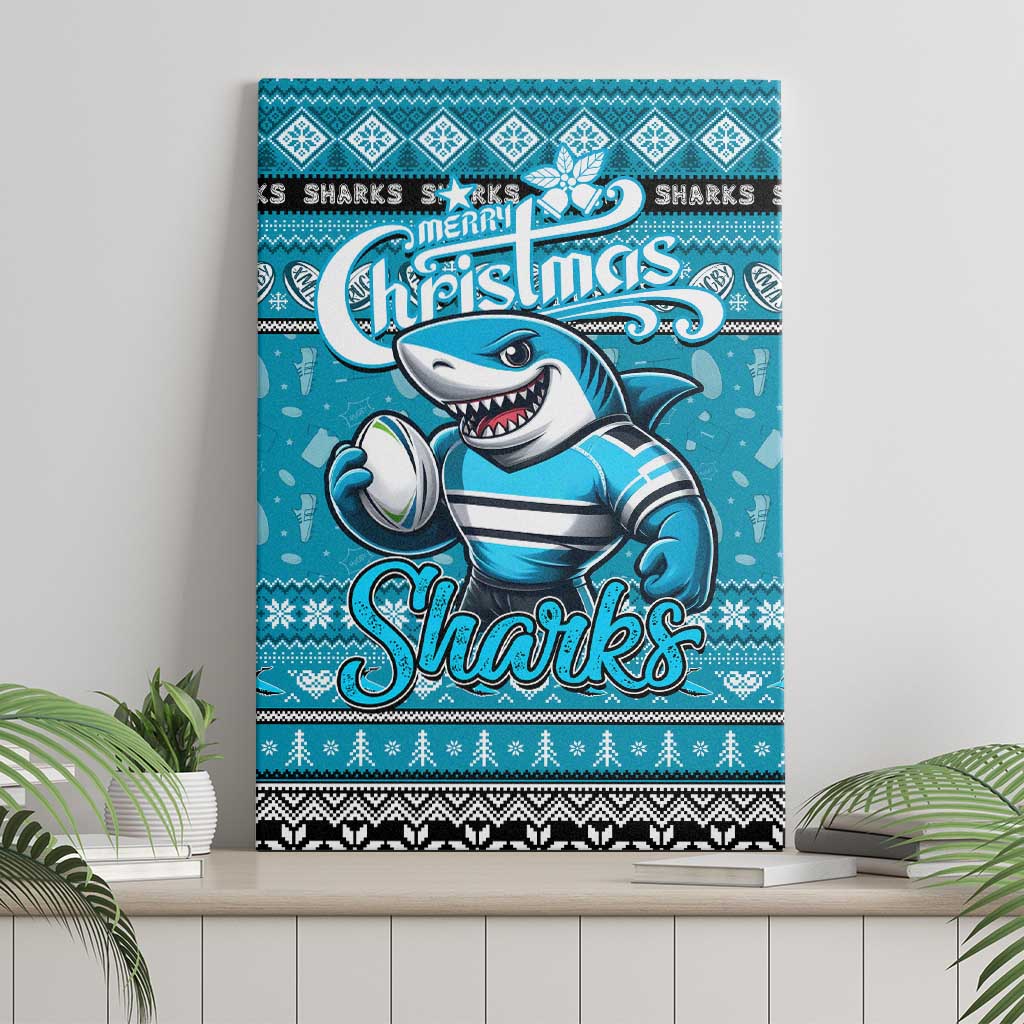 Sharks Rugby Xmas Canvas Wall Art Australia NRL Mascot