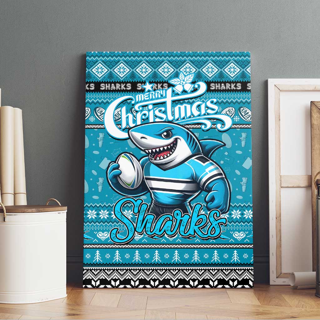 Sharks Rugby Xmas Canvas Wall Art Australia NRL Mascot