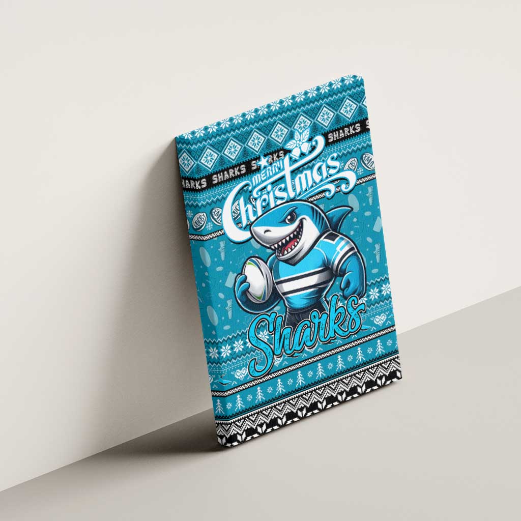 Sharks Rugby Xmas Canvas Wall Art Australia NRL Mascot