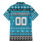 Personalized Sharks Rugby Xmas Family Matching Mermaid Dress and Hawaiian Shirt Australia NRL Mascot