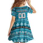 Personalized Sharks Rugby Xmas Family Matching Off Shoulder Maxi Dress and Hawaiian Shirt Australia NRL Mascot