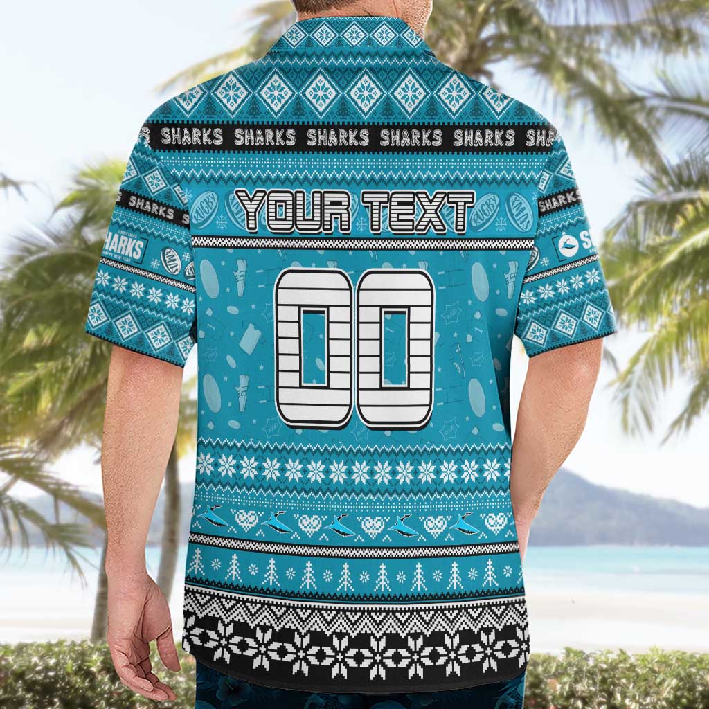 Personalized Sharks Rugby Xmas Hawaiian Shirt Australia NRL Mascot