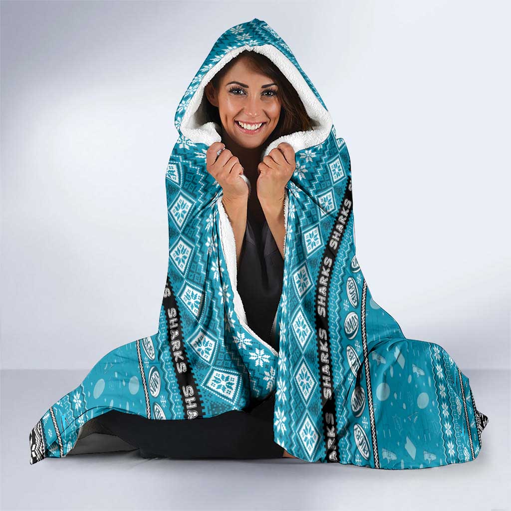 Sharks Rugby Xmas Hooded Blanket Australia NRL Mascot