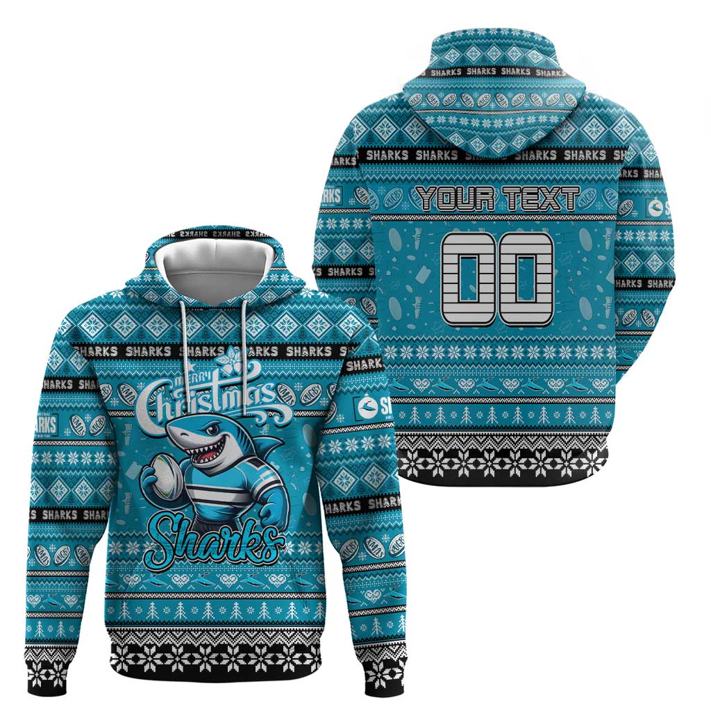 Personalized Sharks Rugby Xmas Hoodie Australia NRL Mascot