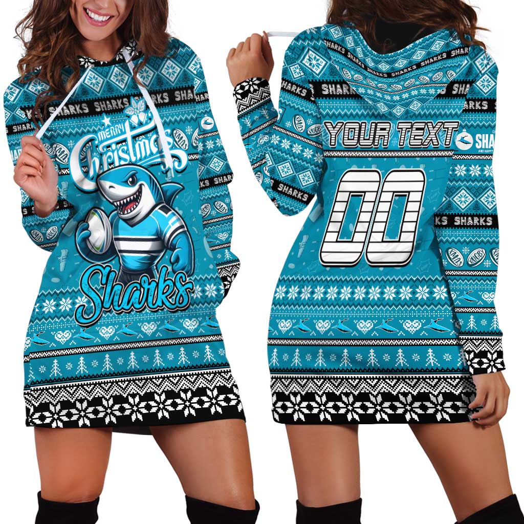 Personalized Sharks Rugby Xmas Hoodie Dress Australia NRL Mascot