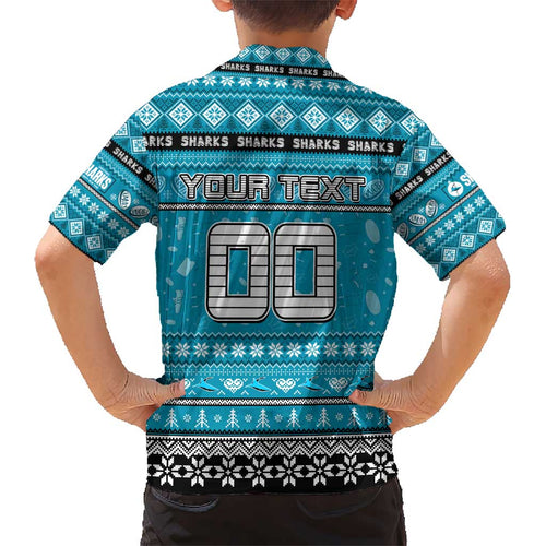 Personalized Sharks Rugby Xmas Kid Hawaiian Shirt Australia NRL Mascot