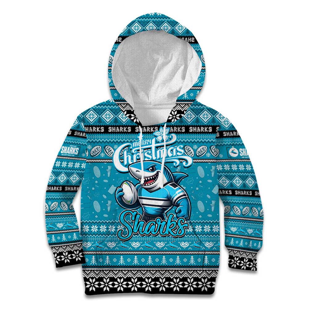 Personalized Sharks Rugby Xmas Kid Hoodie Australia NRL Mascot