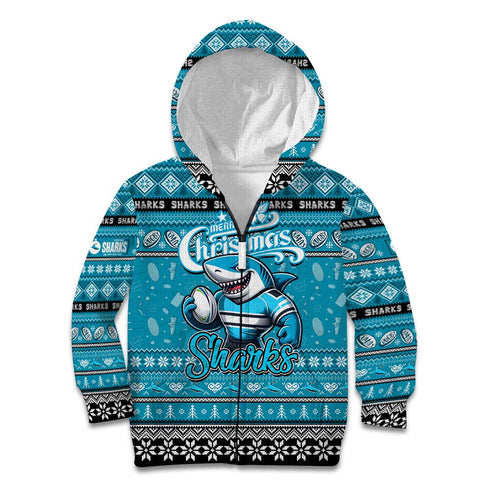 Personalized Sharks Rugby Xmas Kid Hoodie Australia NRL Mascot