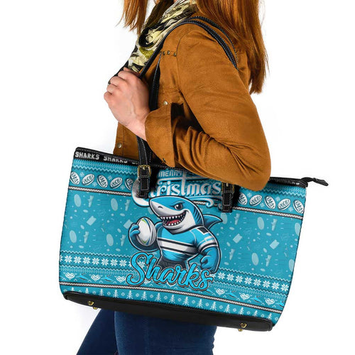 Sharks Rugby Xmas Leather Tote Bag Australia NRL Mascot