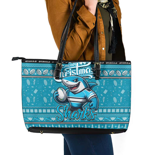 Sharks Rugby Xmas Leather Tote Bag Australia NRL Mascot