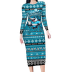 Personalized Sharks Rugby Xmas Long Sleeve Bodycon Dress Australia NRL Mascot