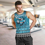 Personalized Sharks Rugby Xmas Men Tank Top Australia NRL Mascot