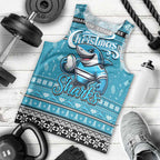 Personalized Sharks Rugby Xmas Men Tank Top Australia NRL Mascot