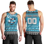 Personalized Sharks Rugby Xmas Men Tank Top Australia NRL Mascot