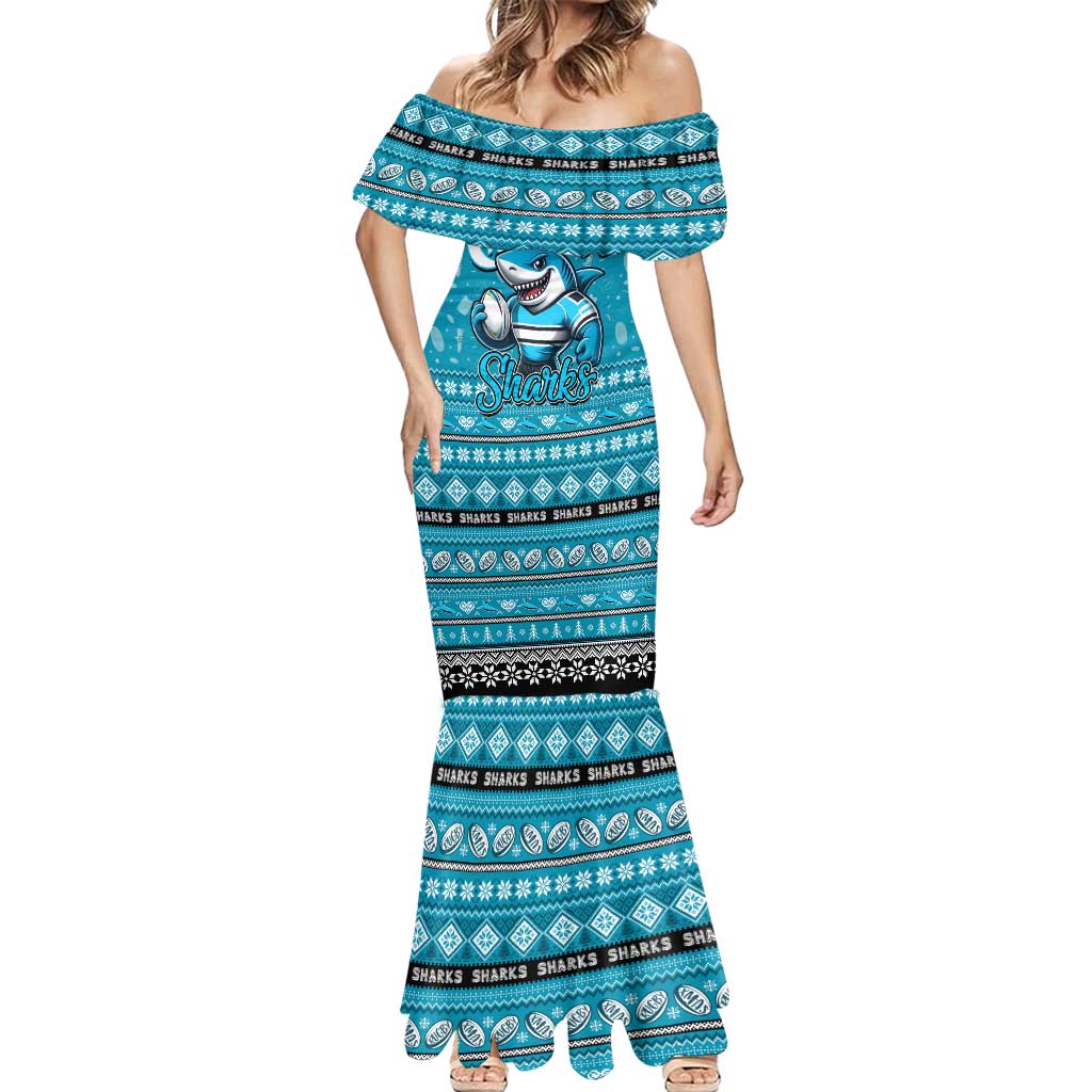 Personalized Sharks Rugby Xmas Mermaid Dress Australia NRL Mascot