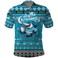 Personalized Sharks Rugby Xmas Polo Shirt Australia NRL Mascot