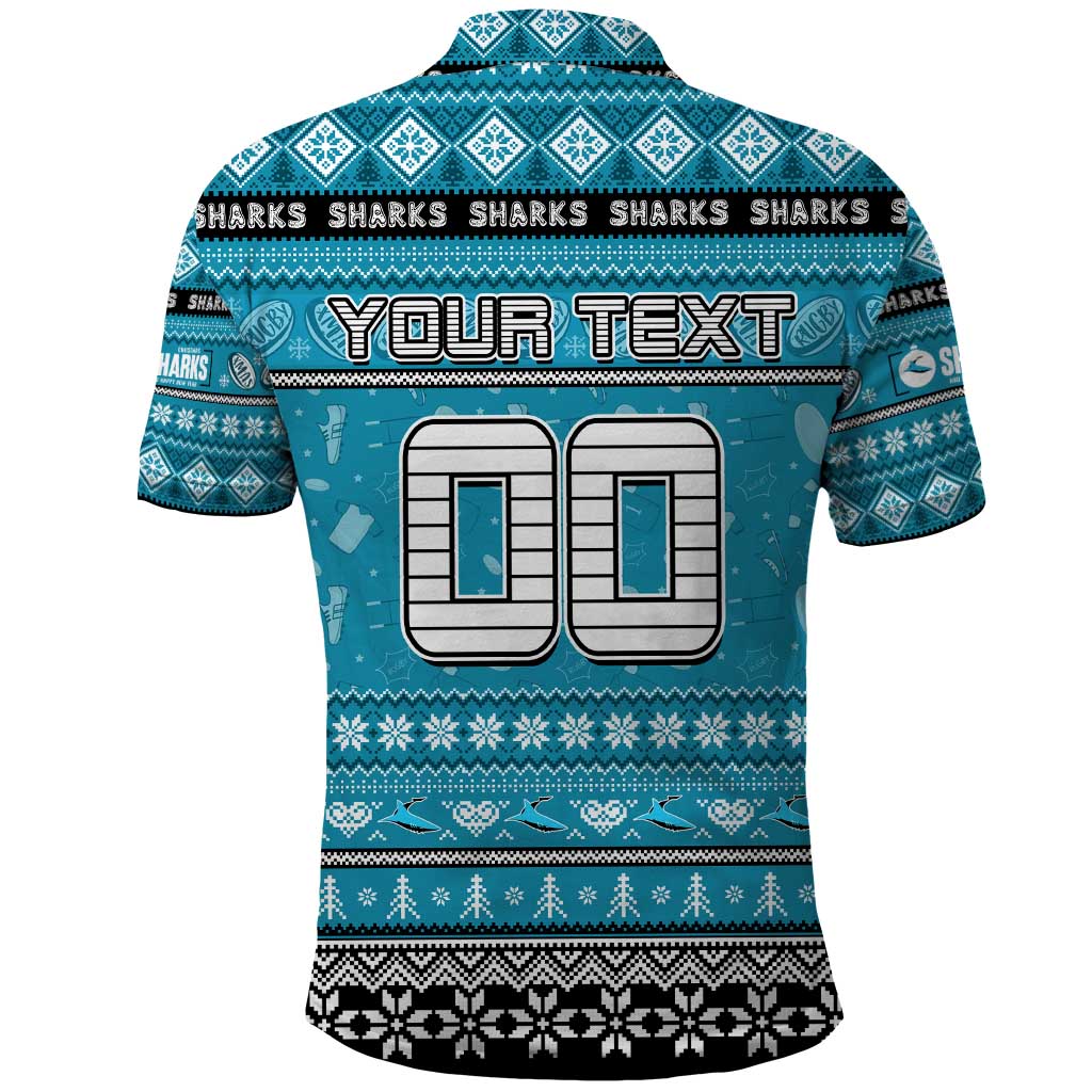 Personalized Sharks Rugby Xmas Polo Shirt Australia NRL Mascot