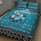 Sharks Rugby Xmas Quilt Bed Set Australia NRL Mascot