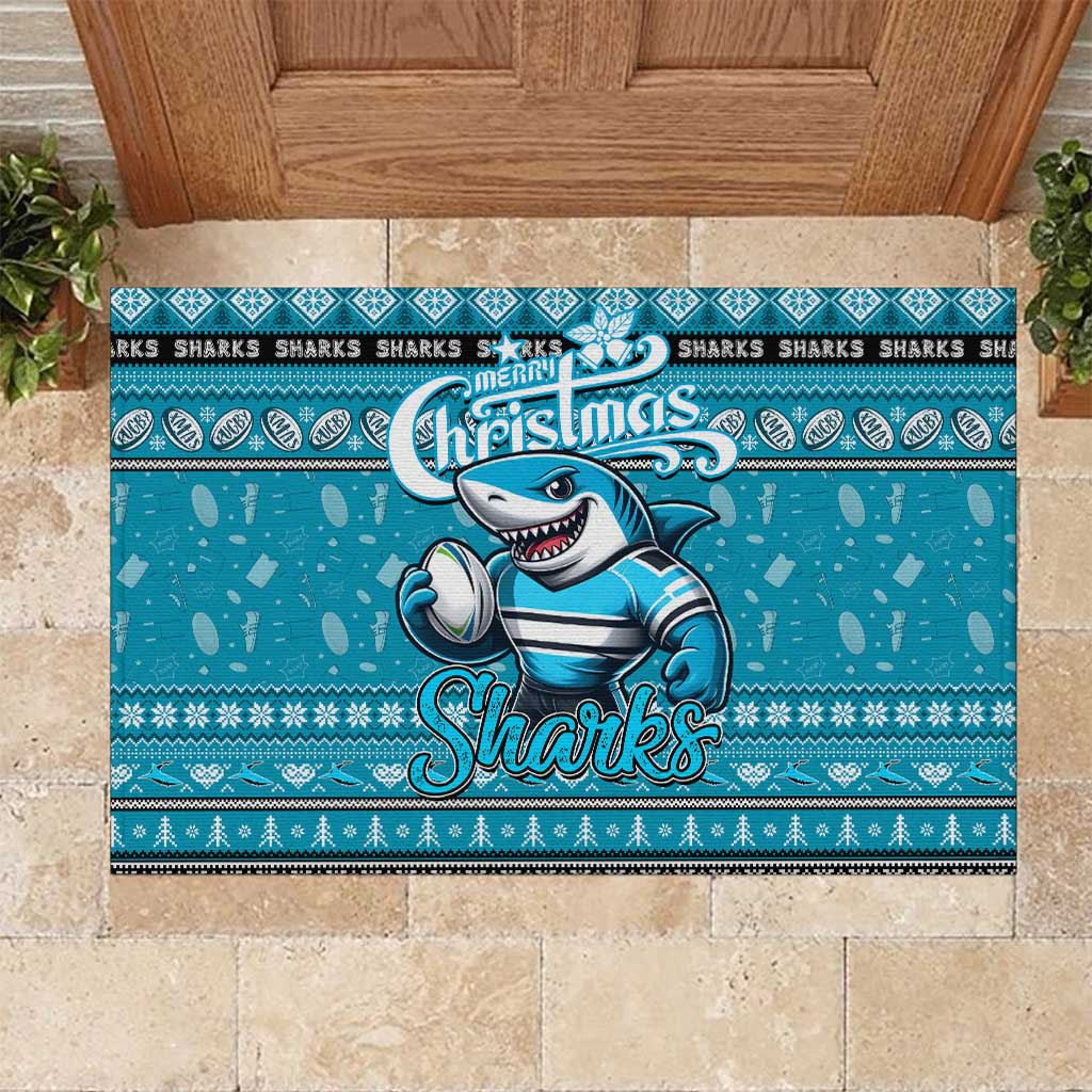 Sharks Rugby Xmas Rubber Doormat Australia NRL Mascot