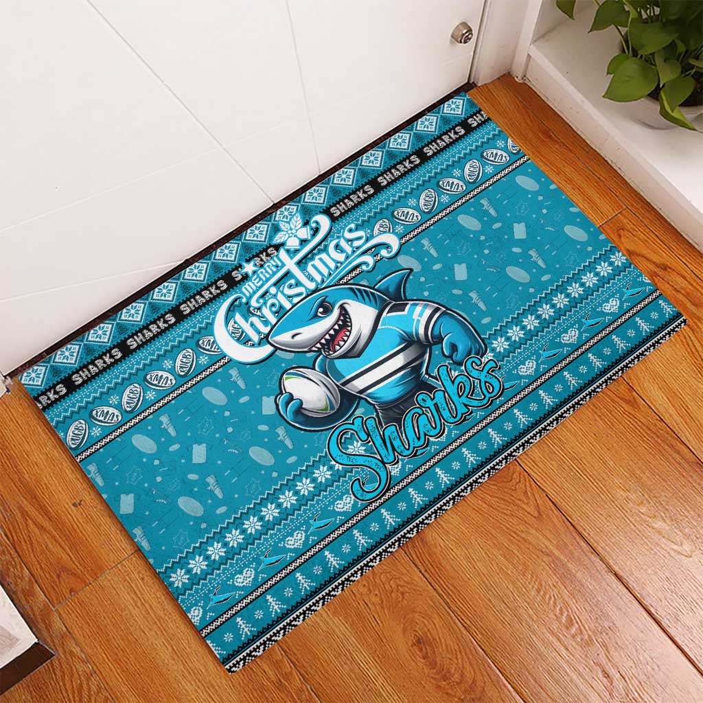 Sharks Rugby Xmas Rubber Doormat Australia NRL Mascot