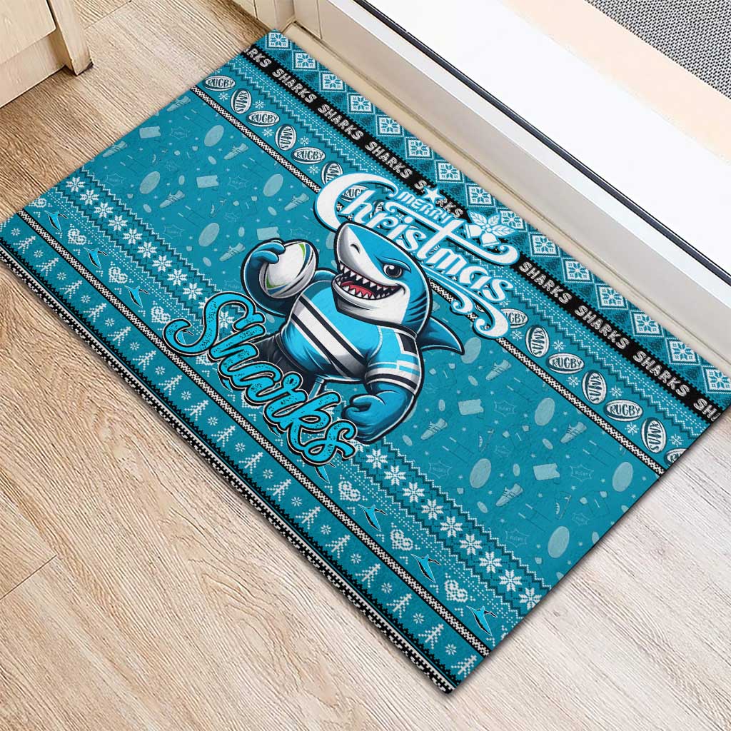 Sharks Rugby Xmas Rubber Doormat Australia NRL Mascot